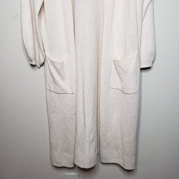 Anree by Unit Sz M Beige Knit Hooded Long Cardigan - Picture 3 of 5
